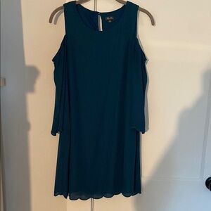 Teal Cold Shoulder Dress